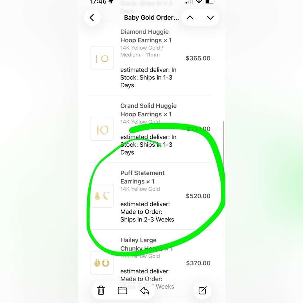 14k Solid Yellow Gold Puff Statement Earrings - image 6